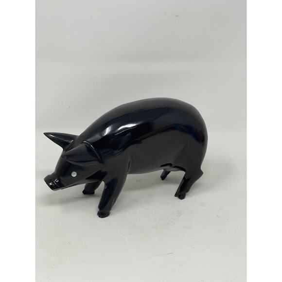 Large Heavy Hand Carved Onyx Marble Natural Stone PIG HOG STATUE FIGURINE 6" - Picture 4 of 10